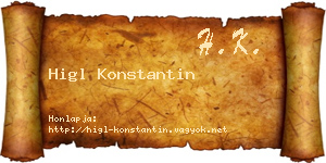 Higl Konstantin névjegykártya